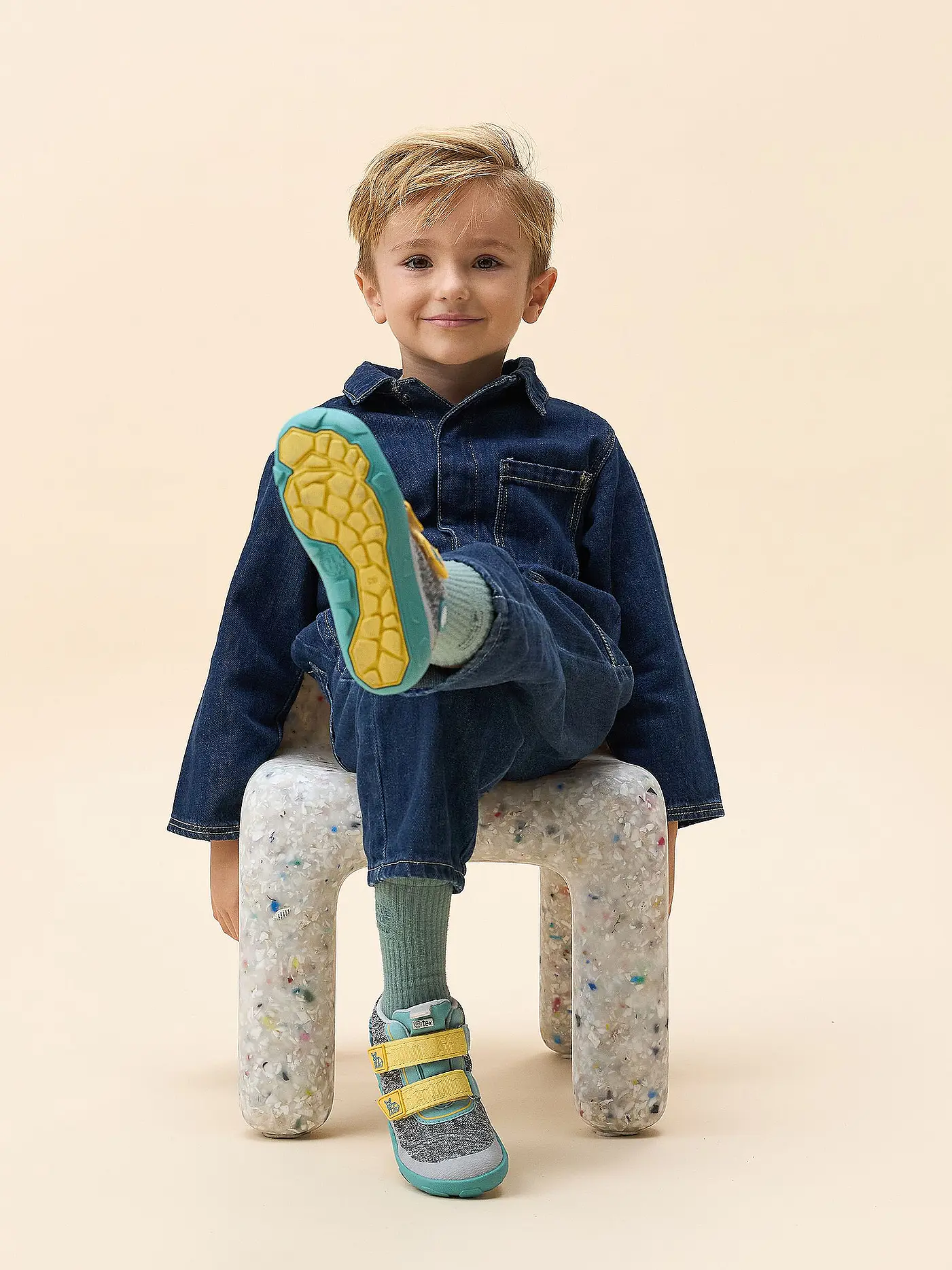 AFFENZAHN | Kinder Barfußschuhe - Übergangsschuhe KNIT HAPPY Hase | petrol